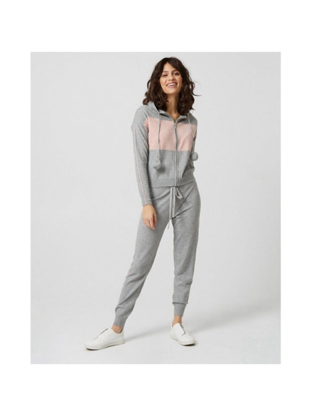 Women’s Plus Size Color Block Hoodie and Jogger Set in Pink & Gray Sz 1X - Picture 9 of 9